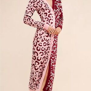 FARM Rio Pink and Red Leopard Cardigan